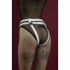 Гартери Feral Feelings - Belt Briefs, трусики, натуральна шкіра, колір білий