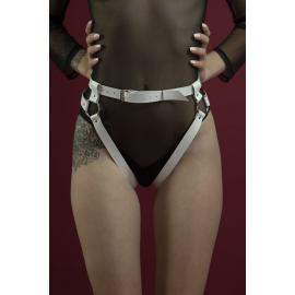 Гартеры Feral Feelings - Belt Briefs, трусики, натуральная кожа, цвет белый - 3