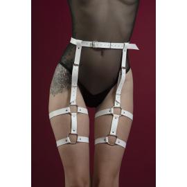 Гартеры Feral Feelings - Garter, натуральная кожа, цвет белый - 1