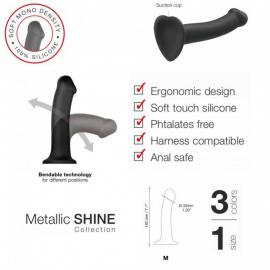 Насадка для страпону Strap-On-Me Mono Density Dildo Violet M - 5