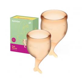 Набір менструальних чаш Satisfyer Feel Secure (orange), 15мл та 20мл - 1