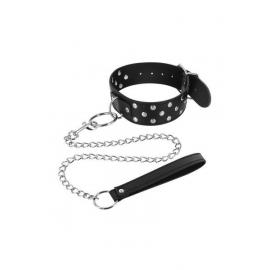 Нашийник із заклепками та з повідцем Fetish Tentation Rivets and Leash - 1
