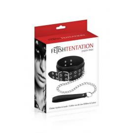 Нашийник широкий з повідцем Fetish Tentation Eyalets and Leash - 2