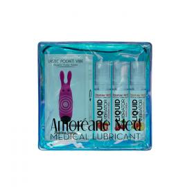 Набор из 3-х вкусов стимулирующего лубриканта Amoreane Med (3х10мл) и вибропули Adrien Lastic Pink - 2