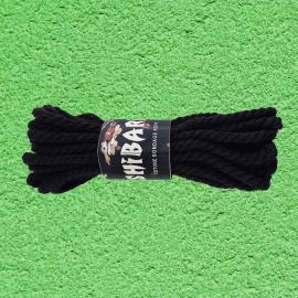 Хлопкова веревка для Шибарі Feral Feelings Shibari Rope, 8 м чорна - 1