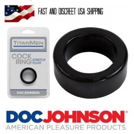 Эрекционное кольцо Doc Johnson Titanmen Tools - Cock Ring - Black - 1