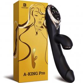 Вакуумний вібратор-кролик із підігрівом KISTOY A-King Pro Black - 5
