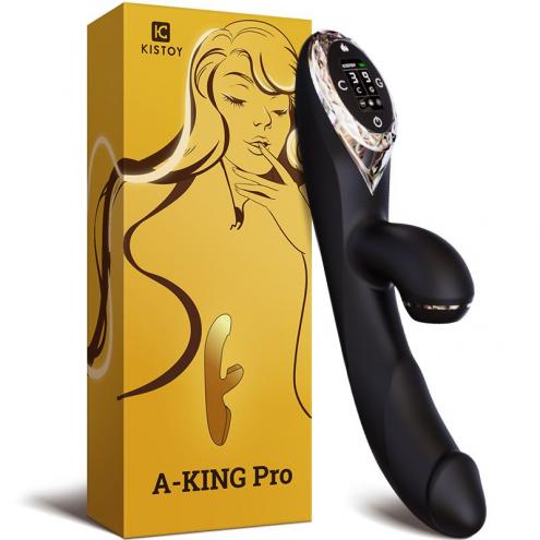 Вакуумний вібратор-кролик із підігрівом KISTOY A-King Pro Black
