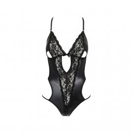 Боді з імітацією шкіри та стрепами ASUNA BODY black XXL/XXXL Passion - 2