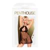 Комплект сорочка в стиле 60-х и трусики с доступом Penthouse - Libido Boost Black  L/XL