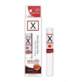 Стимулюючий бальзам для губ унісекс Sensuva - X on the Lips Strawberry з феромонами - 1