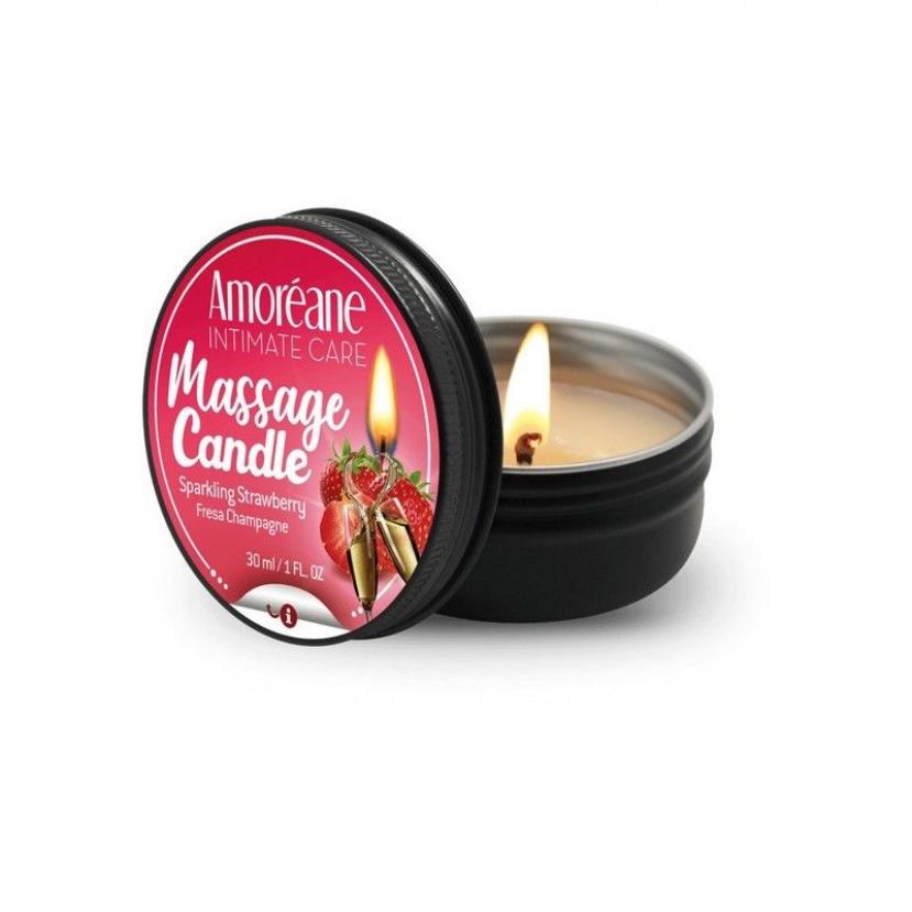 Массажная свеча Клубника в шампанском Amoreane Sparkling Strawberry (30 мл)