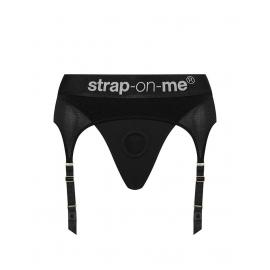 Трусы для страпона с подвязками для чулок Strap-On-Me REBEL HARNESS - L - 11