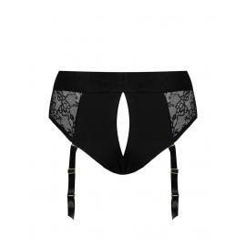 Кружевные трусы для страпона с подвязками для чулок Strap-On-Me DIVA HARNESS - L - 9