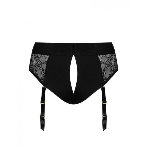 Кружевные трусы для страпона с подвязками для чулок Strap-On-Me DIVA HARNESS - XL