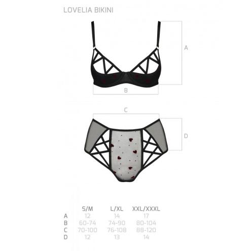 Эротический комплект с рисунком LOVELIA BIKINI black L/XL - Passion