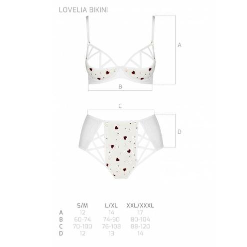 Эротический комплект с рисунком LOVELIA BIKINI white  L/XL - Passion