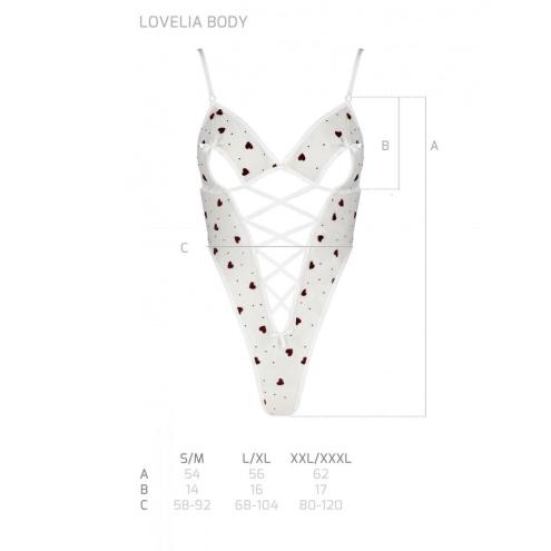 Еротичний боді з малюнком LOVELIA BODY white XXL/XXXL - Passion