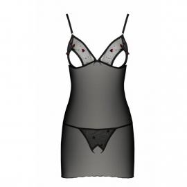 Сорочка з вирізами на грудях + стрінги LOVELIA CHEMISE black XXL/XXXL - Passion - 2