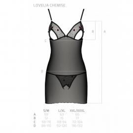 Сорочка з вирізами на грудях + стрінги LOVELIA CHEMISE black XXL/XXXL - Passion - 3