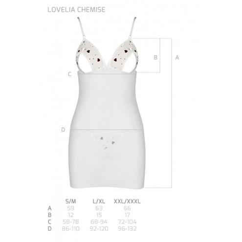 Сорочка с вырезами на груди + стринги LOVELIA CHEMISE white XXL/XXXL - Passion