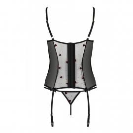 Корсет із підв'язками + стрінги LOVELIA CORSET black L/XL - Passion - 5