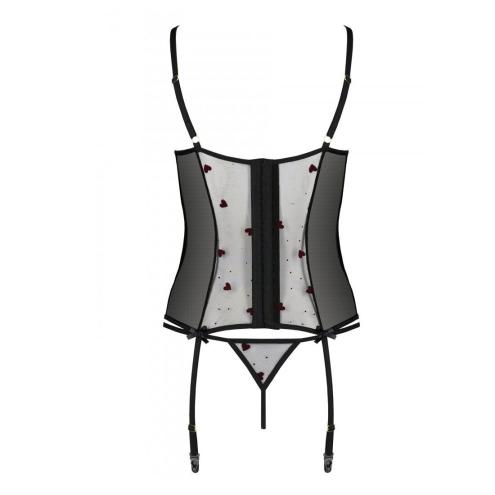 Корсет із підв'язками + стрінги LOVELIA CORSET black L/XL - Passion