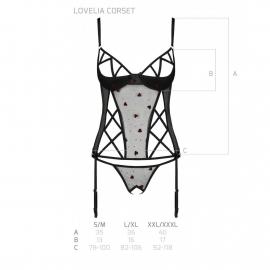 Корсет із підв'язками + стрінги LOVELIA CORSET black S/M - Passion - 3