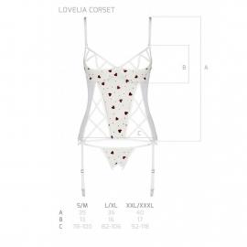 Корсет із підв'язками + стрінги LOVELIA CORSET white L/XL - Passion - 5