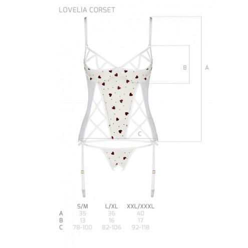 Корсет с подвязками + стринги LOVELIA CORSET white S/M - Passion