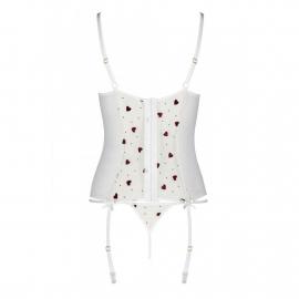 Корсет із підв'язками + стрінги LOVELIA CORSET white L/XL - Passion - 4
