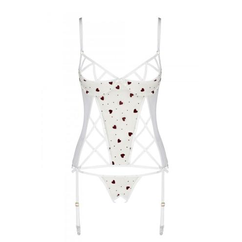 Корсет с подвязками + стринги LOVELIA CORSET white XXL/XXXL - Passion