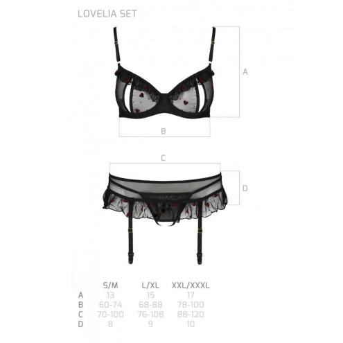 Сексуальний комплект із поясом для панчіх LOVELIA SET black XXL/XXXL - Passion