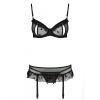 Сексуальний комплект із поясом для панчіх LOVELIA SET black L/XL - Passion