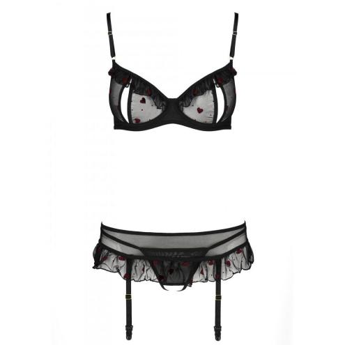 Сексуальный комплект с поясом для чулок LOVELIA SET black XXL/XXXL - Passion