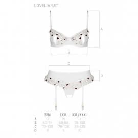 Сексуальний комплект із поясом для панчіх LOVELIA SET white S/M - Passion - 5