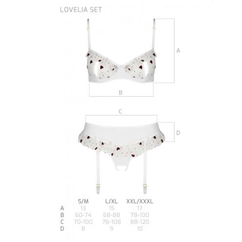 Сексуальний комплект із поясом для панчіх LOVELIA SET white S/M - Passion