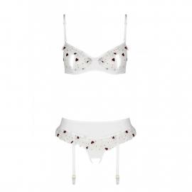 Сексуальний комплект із поясом для панчіх LOVELIA SET white S/M - Passion - 3