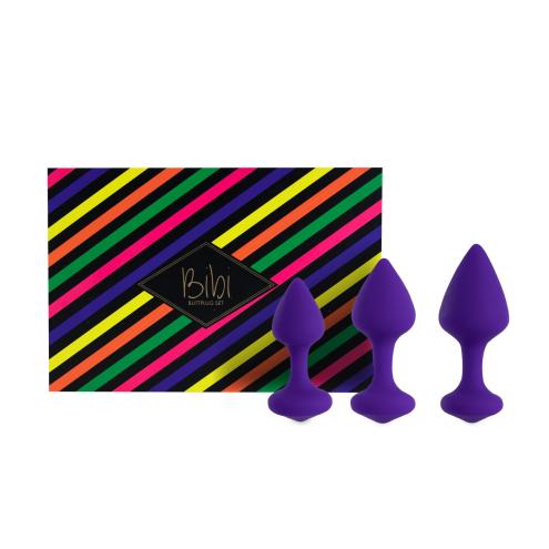 Набор силиконовых анальных пробок FeelzToys - Bibi Butt Plug Set 3 pcs Purple