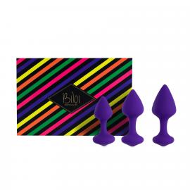 Набор силиконовых анальных пробок FeelzToys - Bibi Butt Plug Set 3 pcs Purple - 1