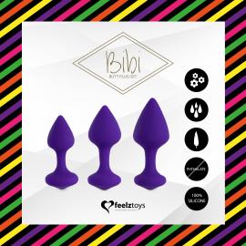 Набор силиконовых анальных пробок FeelzToys - Bibi Butt Plug Set 3 pcs Purple - 4