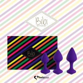 Набор силиконовых анальных пробок FeelzToys - Bibi Butt Plug Set 3 pcs Purple - 2