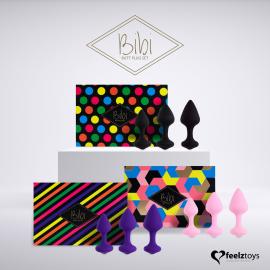 Набор силиконовых анальных пробок FeelzToys - Bibi Butt Plug Set 3 pcs Black - 3