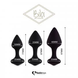 Набор силиконовых анальных пробок FeelzToys - Bibi Butt Plug Set 3 pcs Black - 6