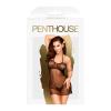 Приталена сорочка-сітка зі стрінгами Penthouse - All Yours Black S/M