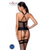 Сетчатый комплект корсет с халтером Amanda Corset black L/XL - Passion