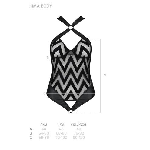 Сітчастий боді з халтером та ритмічним малюнком Hima Body black L/XL- Passion