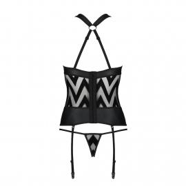 Сітчастий комплект із візерунком Hima Corset black L/XL - Passion - 3
