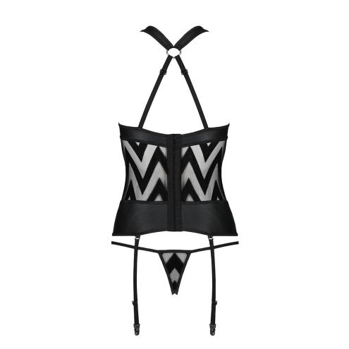 Сетчатый комплект с узором Hima Corset black L/XL - Passion