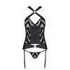 Сетчатый комплект с узором Hima Corset black L/XL - Passion